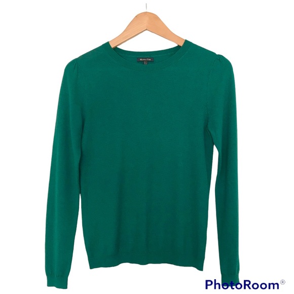 Massimo Dutti Sweaters - Massimo Dutti Wool Silk Blend Sweater | Green Pullover Sweater
